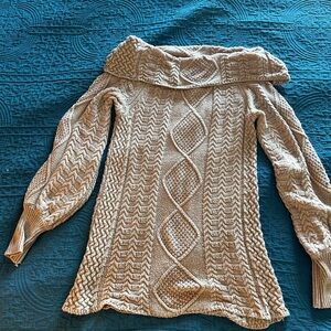 Marled Reunited Clothing off the Shoulder Cable Knit Sweater in size S